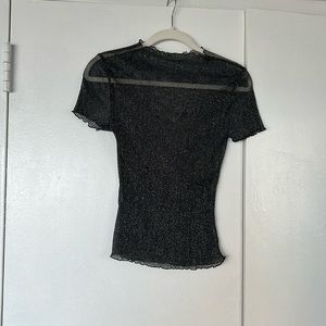 Black Sparkly See Through Shirt
